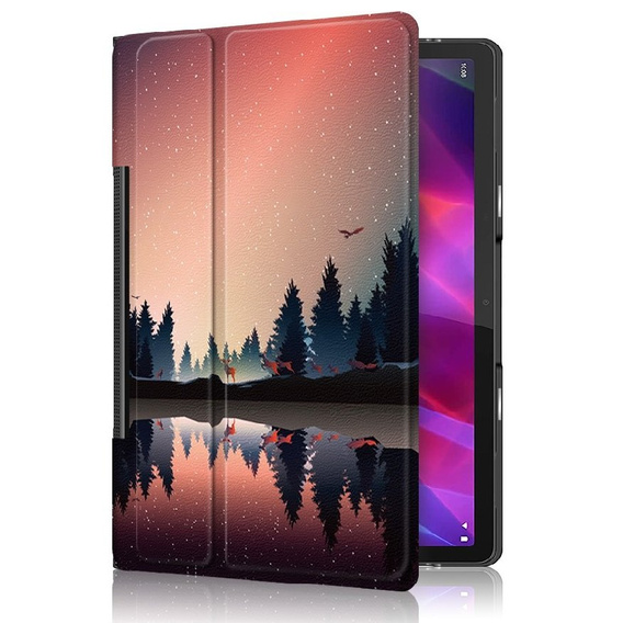 Etui do Lenovo Yoga Tab 11 2021 YT-J706X J706 F/L, Drzewa nad jeziorem