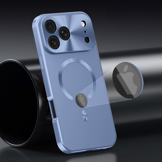 Etui do iPhone 17 Pro Max, ze szkłem prywatyzującym, do MagSafe – niebieskie