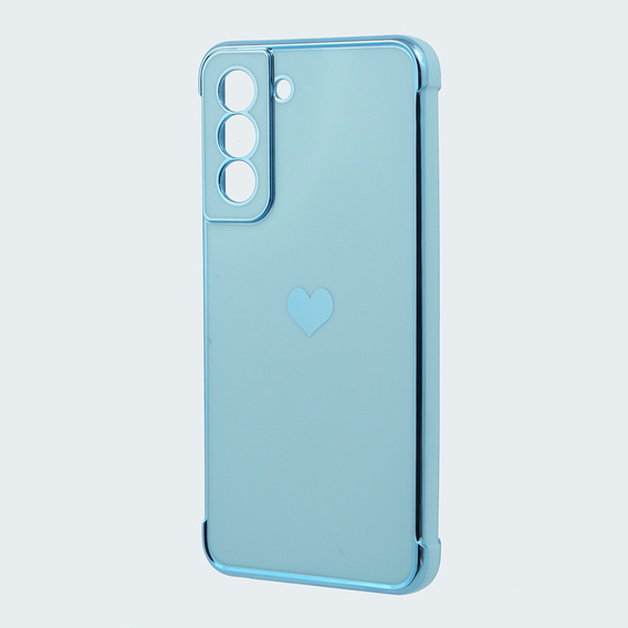 Etui do Samsung Galaxy S21 FE, Electro heart, niebieskie