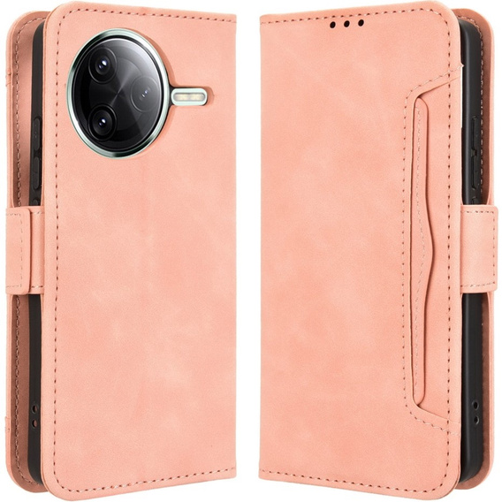 Etui z klapką do Xiaomi Poco F7 Pro, Card Slot, różowe