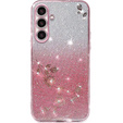 Etui do Samsung Galaxy A54, Glitter Flower, różowe rose gold