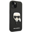 Etui Karl Lagerfeld do iPhone 14 Plus, Saffiano Karl's Head Patch, czarne