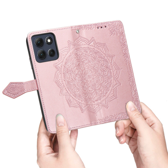 Etui portfelowe z motywem kwiatowym do Motorola Moto G86 5G – Różowe