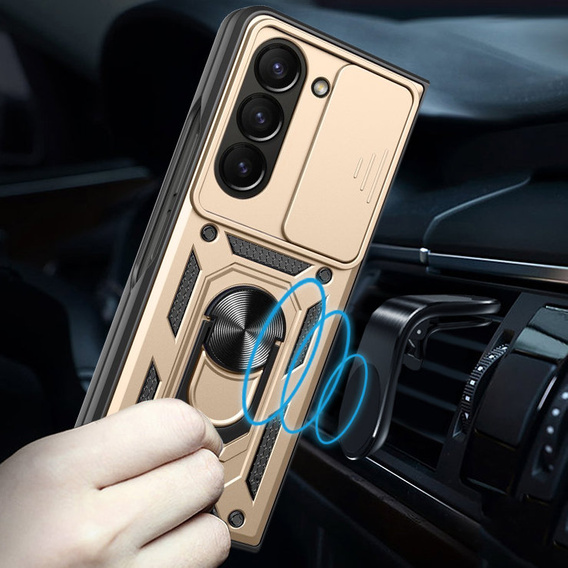 Etui pancerne do Samsung Galaxy Z Fold5 5G, CamShield Slide, złote