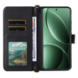Etui z klapką do Xiaomi Poco F7 Ultra, Crossbody Leather Wallet, czarne