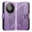 Etui z klapką do Honor Magic 8 Lite, Butterfly, fioletowe
