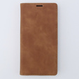 Etui do iPhone 15, ERBORD Vintage portfel z klapką, brązowe
