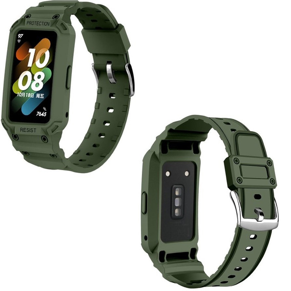 Pasek z Etui do Huawei Band 6 / Huawei Band 7, Army Green