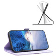 Etui z klapką do Samsung Galaxy A15, BINFEN Wallet, fioletowe + szkło 9H