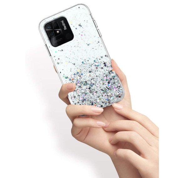 Etui do Xiaomi Redmi 10C, Glittery, przezroczyste