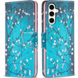 Etui z klapką do Samsung Galaxy S23 FE, Wallet, Sakura niebieskie