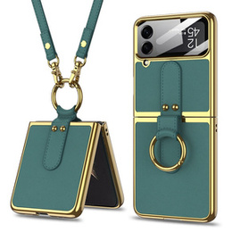 Etui GKK Metal Ring do Samsung Galaxy Z Flip 4 5G, Green
