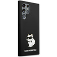 Etui Karl Lagerfeld do Samsung Galaxy S24 Ultra, Silicone Choupette, czarne