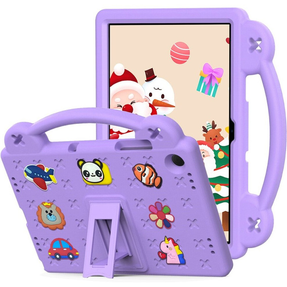 Etui do Samsung Galaxy Tab A11 Plus / A9 Plus, Cute Patterns, z podstawką, Fioletowe