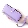 Etui z klapką do Oppo Reno 13 Pro, Wallet Zipper Pocket, fioletowe