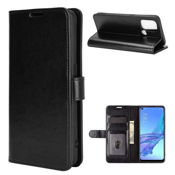 Skórzane Etui Wallet do Oppo A53 (2020), Black