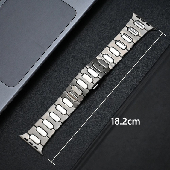 Bransoleta do Apple Watch 1/2/3/4/5/6/7/8/9/10/11/SE Ultra 1/2/3 42/44/45/46/49mm, Tytanowa