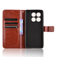 Etui z klapką do Xiaomi 14T Pro, Crazy Horse Wallet, brązowe