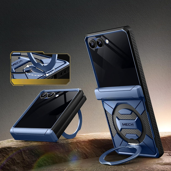 Etui do Samsung Galaxy Z Flip 7, Tongate MECH Magsafe, niebieskie