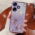 Etui do Infinix Hot 30, Glitter Flower, fioletowe
