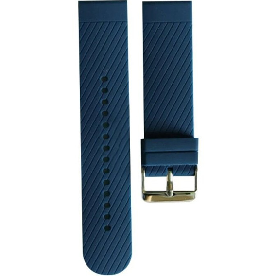 Pasek Silikonowy Uniwersalny 22mm, z poprzeczną linią, Niebieski