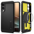 Etui Spigen do Samsung Galaxy S25 Edge, Tough Armor MagSafe, czarne + Szkło Hartowane 9H