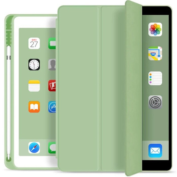 Etui do iPad 10.2" 2021/2020/2019 (9/8/7 gen.), z miejscem na rysik, Jasnozielone