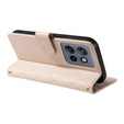 Etui z klapką do Motorola Edge 50 Neo / Motorola ThinkPhone 25, Rhombus Crossbody Leather, beżowe