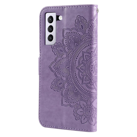 Etui z klapką do Samsung Galaxy S21 FE, Mandala, fioletowe