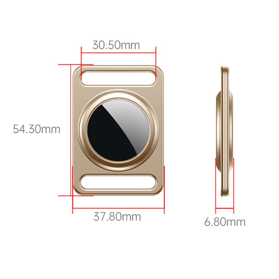 Etui do Apple AirTag 2 / 1, aluminiowe, z karabińczykiem, złote