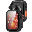 2w1 Etui + Szkło Hartowane do Huawei Watch Fit 4 Pro, Czarne/Pomarańczowe