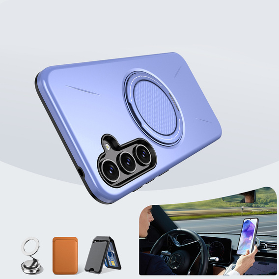 Etui do Samsung Galaxy A57 5G, z podstawką, do MagSafe, fioletowe