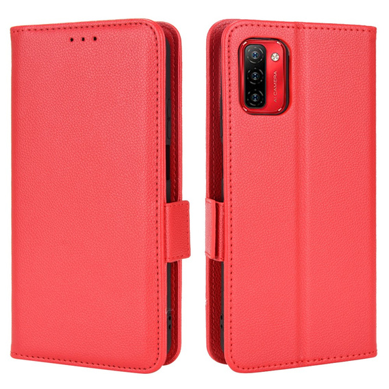 Etui z klapką do Ulefone Note 12P, Wallet Litchi Magnet, czerwone