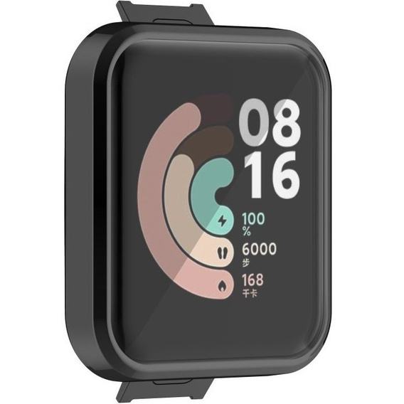 2w1 Etui silikonowe case z osłoną na ekran do Xiaomi Mi Watch Lite, Czarne