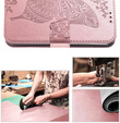 Etui z klapką do Oppo Reno 13F / Oppo Reno 13FS, Butterfly, różowe rose gold