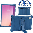 Etui do Lenovo Tab M9, pancerne z podstawką i paskiem, granatowe