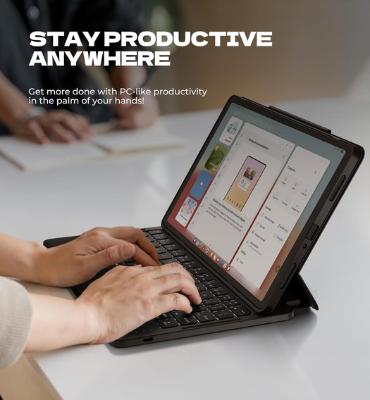Etui z klawiaturą do Samsung Galaxy Tab A9+, Dexnor Magnetic Keyboard Touchpad, czarne