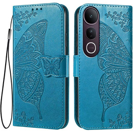 Etui z klapką do Vivo V50 Lite 4G / 5G, Butterfly, niebieskie