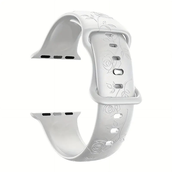 Pasek Silikonowy do Apple Watch 1/2/3/4/5/6/7/8/9/10/11/SE Ultra 1/2/3 42/44/45/46/49mm, Rose, Biały