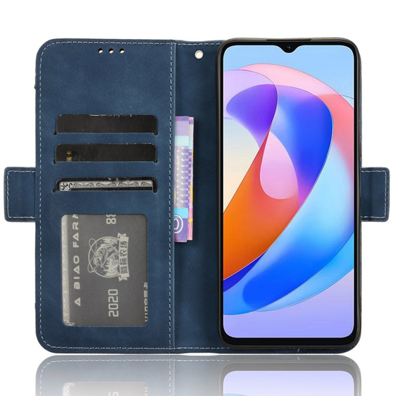 Etui z klapką do Honor Magic 6 Lite 5G, Card Slot, granatowe