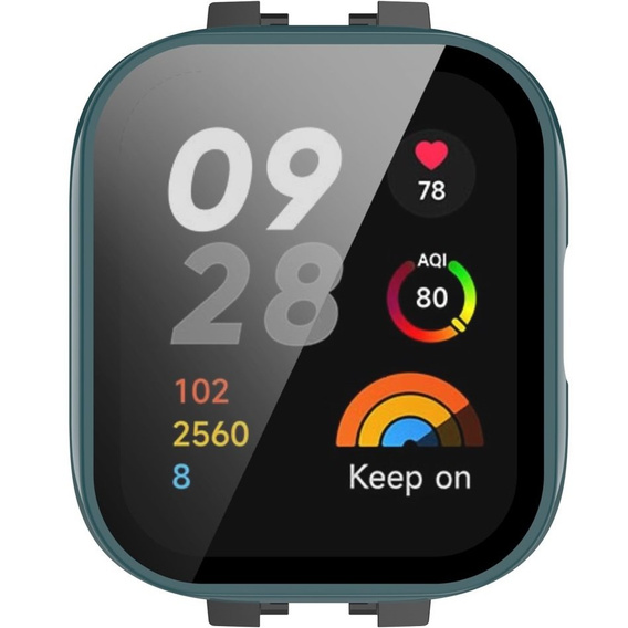 2w1 Etui + Szkło Hartowane do Xiaomi Redmi Watch 3, Zielone