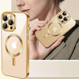 Etui do iPhone 12 Pro Max, Electro MagSafe, złote + Szkło na ekran