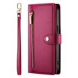 Etui z klapką do Samsung Galaxy A17 5G, Wallet Zipper Pocket, czerwone