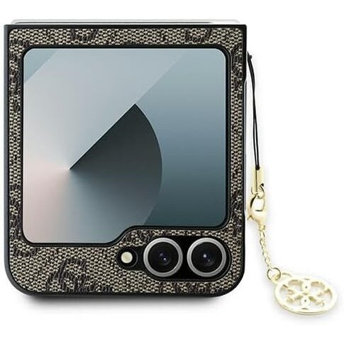 Etui GUESS do Samsung Galaxy Z Flip7 FE / Z Flip6, 4G Charms Collection Hardcase, brązowe
