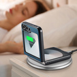 Etui do Samsung Galaxy Z Flip7 FE / Z Flip6, CASEME Litchi Leather, niebieskie