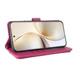 Etui z klapką do Realme 14 Pro+ 5G, Crossbody Leather Wallet, ciemnoróżowe