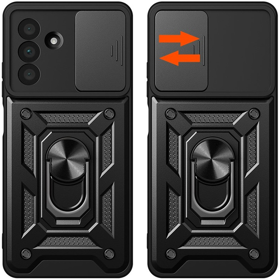 Etui pancerne do Samsung Galaxy A56 5G, CamShield Slide, czarne + Szkło Hartowane 9H
