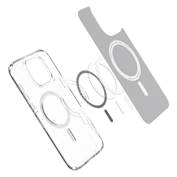 Etui z MagSafe Spigen do iPhone 16 Pro Max, Ultra Hybrid, FROST CLEAR + Szkło Hartowane 9H