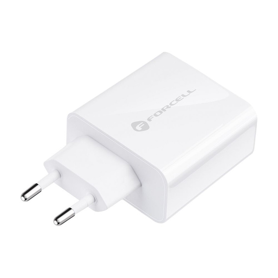 Forcell F-Energy TFK‑TC‑45WPD – Szybka ładowarka sieciowa USB-C 45 W QC4.0/PD - Biała