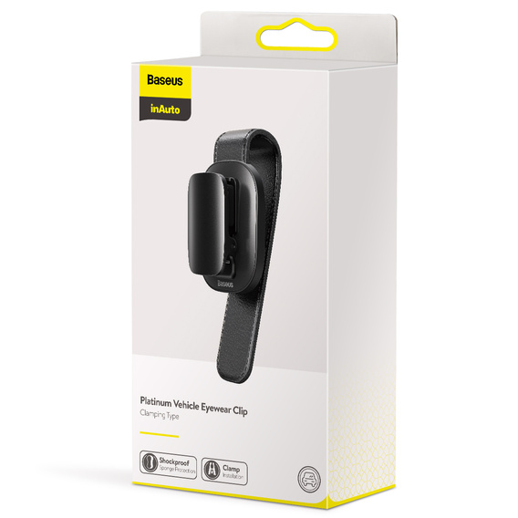 Baseus samochodowy klips na okulary Platinum Vehicle Eyewear Clip, czarny